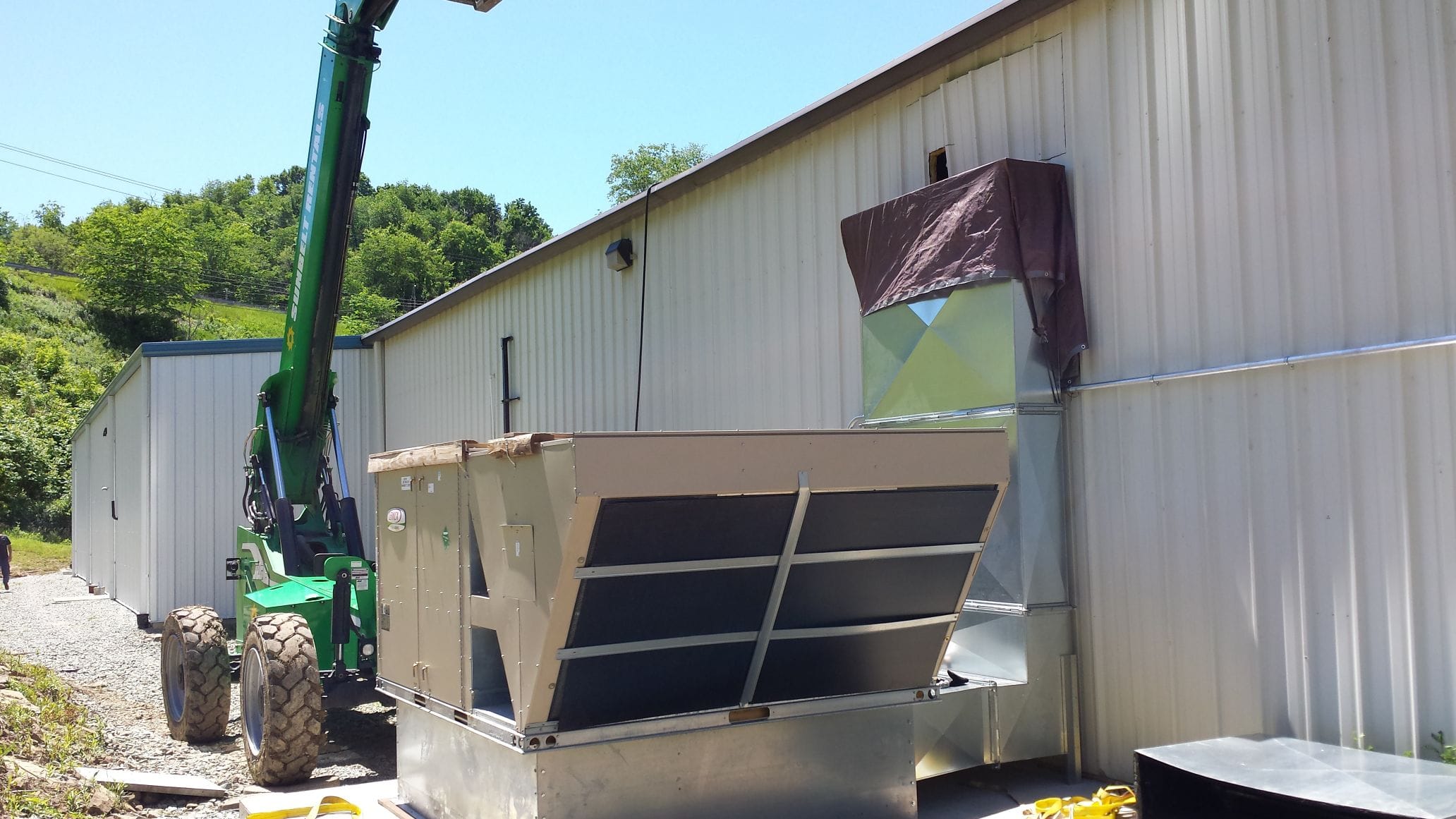 Industrial HVAC system installation